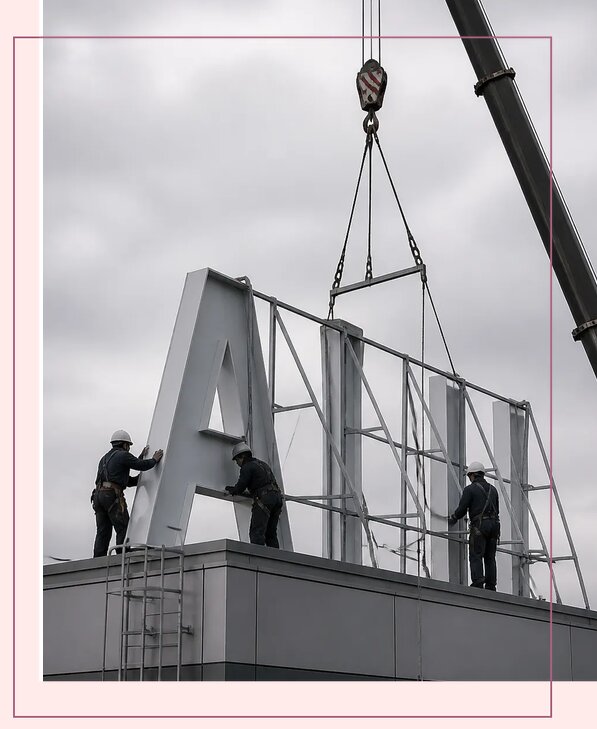 Изготовление и монтаж крышных установок для рекламы в Павлове