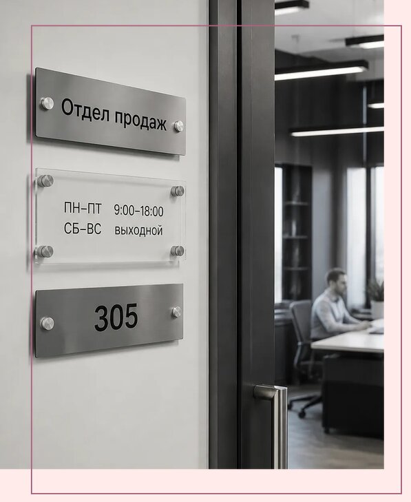 Офисные таблички на дверь в Павлове по цене от 4967 р. | Аванза-Пвв